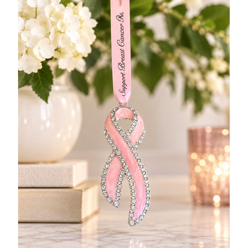 Pink Ribbon Ornament Breast Cancer Awareness Harvey Lewis